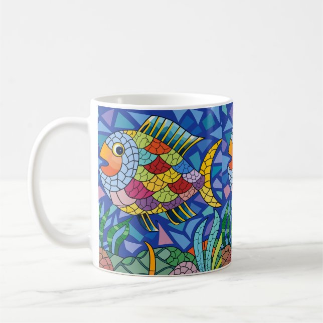 fiskfärgad kaffemugg (Vänster)