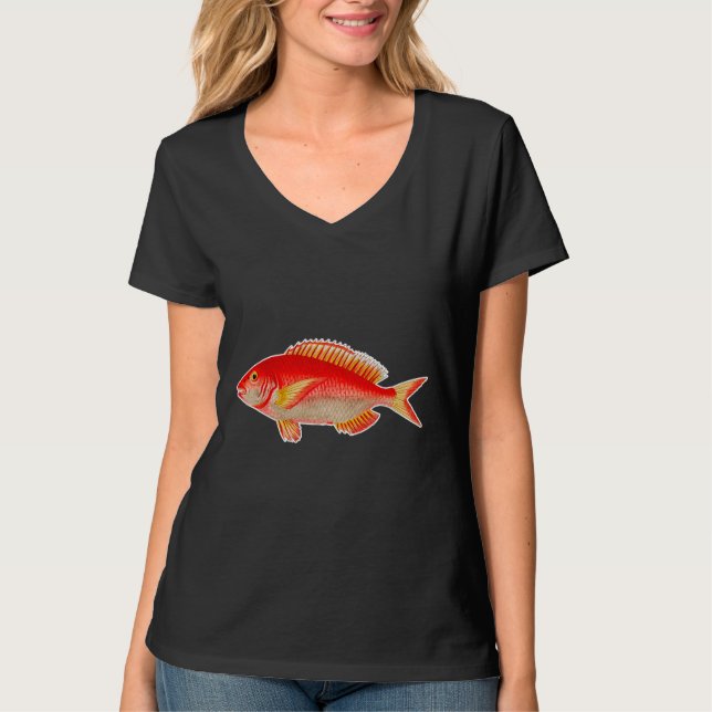 Fiskfärgad Vintage T Shirt (Framsida)