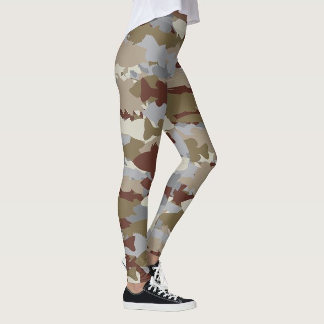 Fiskfirande Brun Kamouflage Leggings (Höger)