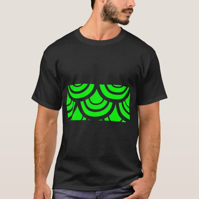 Fiskfjällsmönster - Fluoro Limegrön T Shirt (Framsida)