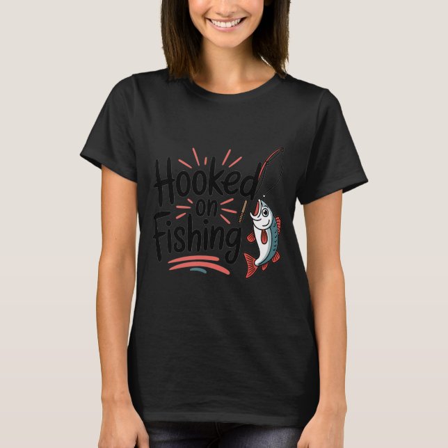 Fiskflüstrat Retro Fiske T Shirt (Framsida)
