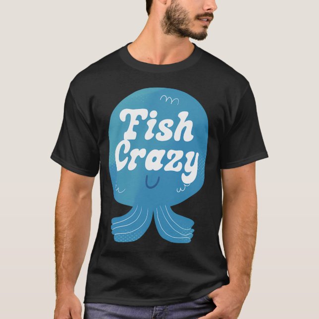 Fiskgalen märke t shirt (Framsida)
