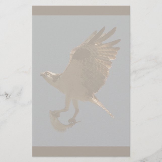 Fiskgjuse med fiskbrevpapper brevpapper (Framsida)