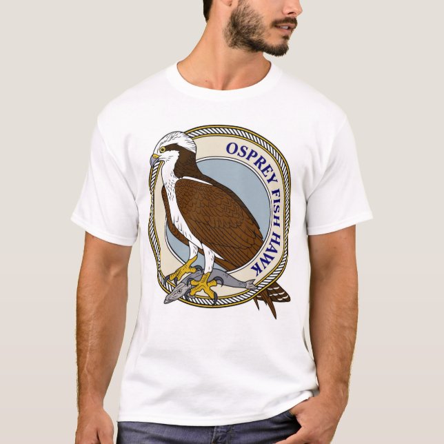 Fiskgjusen (fiskhök) med fångar-M T Shirt (Framsida)