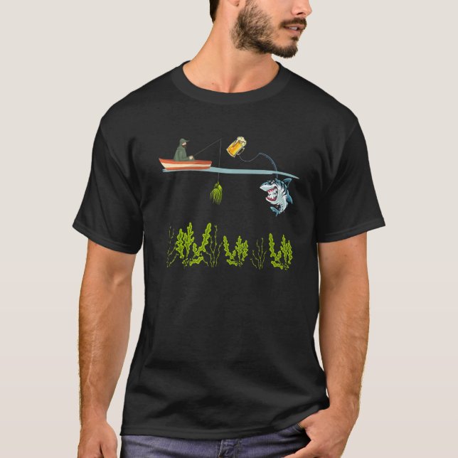 Fiskhaj Fiskare Underbar vit haj Fiskerma T Shirt (Framsida)