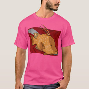 Fiskhaj på Flagga Florida Spearfish Div T Shirt