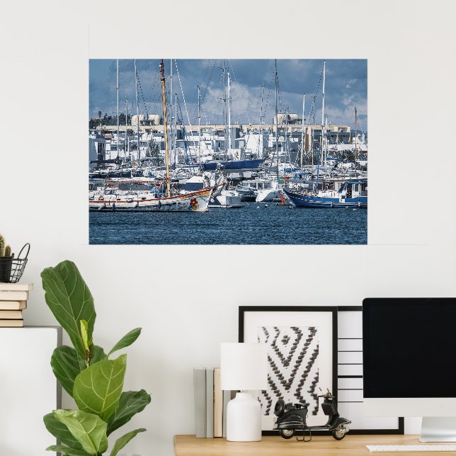 Fiskhamn under dramatisk himmel - Lagoa, Algarve Poster (Hemmakontoret)