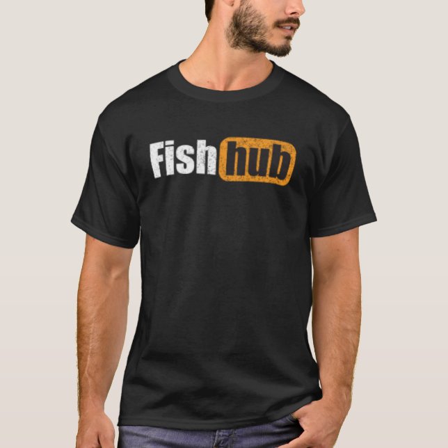 Fiskhub Fisher Trout Aquatic Bait Pond Saltwater f T Shirt (Framsida)