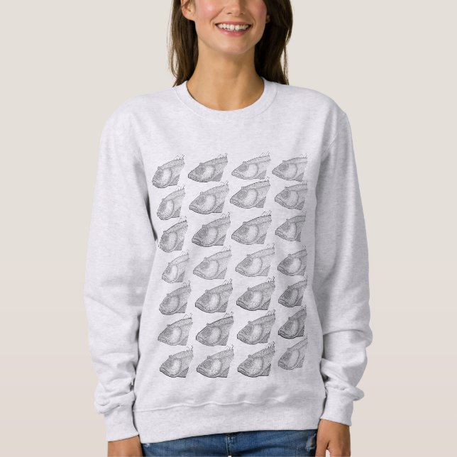 Fiskhuvud Frenzy Den yttersta Konstigen Wacky T Shirt (Framsida)