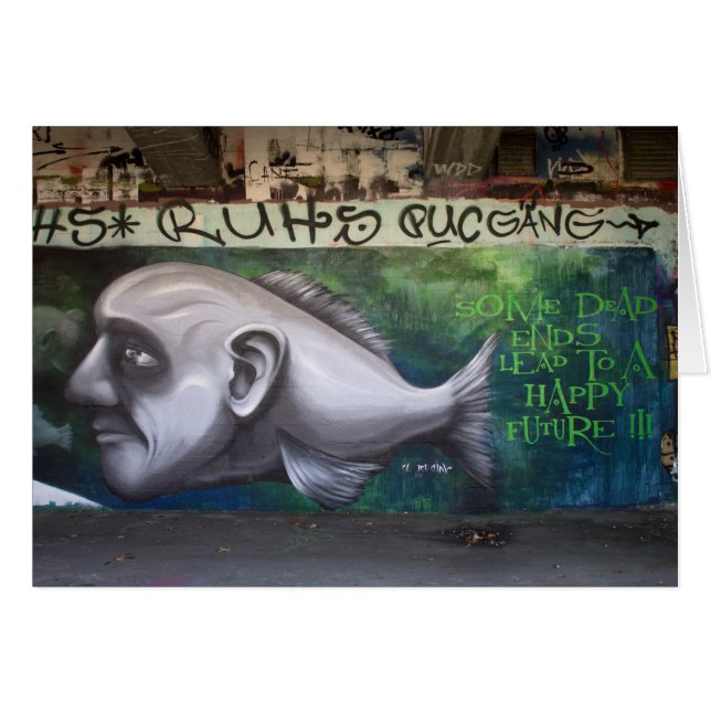 Fiskhuvud Hälsningskort (Framsidan Horizontal)