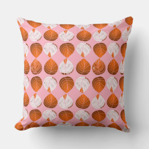 Fiskhuvud Löv Brun Orange Vit Rosa Kudde