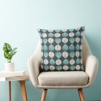 Fiskhuvud Löv Dusty Anka Egg Blue White Grått Kudde