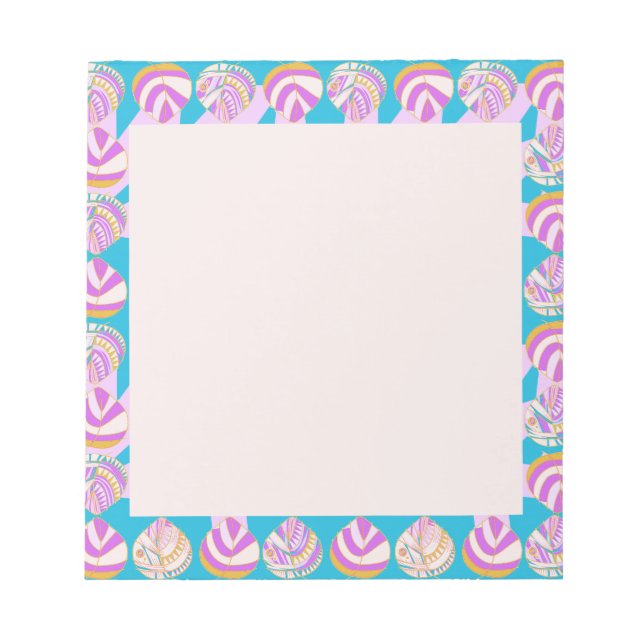 Fiskhuvud Löv Lilac Guld Turquise Anteckningsblock (Framsida)