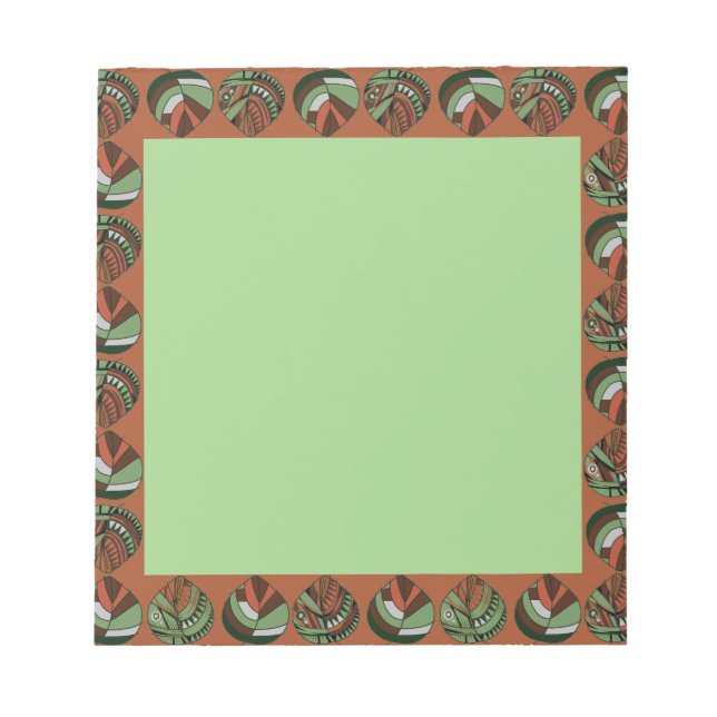 Fiskhuvud Löv Lilac White Black Anteckningsblock (Framsida)