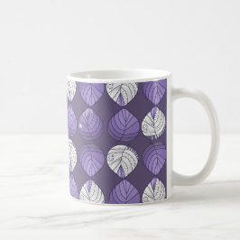 Fiskhuvud Löv Lilac White Black Kaffemugg