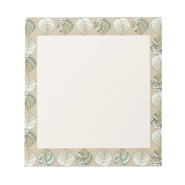 Fiskhuvud Löv Mushroom Grönt Brown Eggplant Anteckningsblock (Framsida)