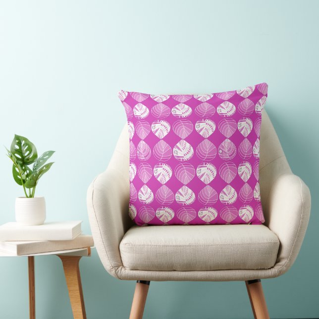 Fiskhuvud Löv New Fuschia White Kudde (Stol)