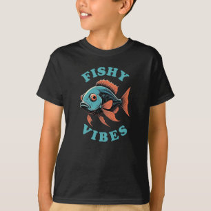 Fiskiga Vibrationer - Rolig Fisk T Shirt