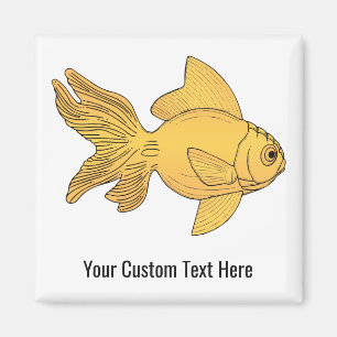 Fiskillustration med anpassad textmagnet magnet