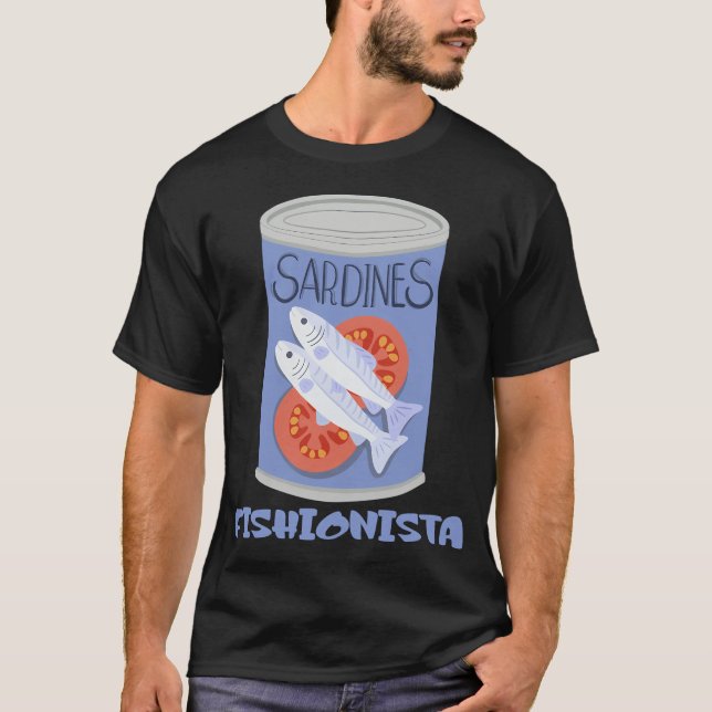 Fiskionista Sardindosmodedesign Rolligt Meme T Shirt (Framsida)