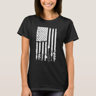Fiskjakt Rod US Flagga Patriot T Shirt