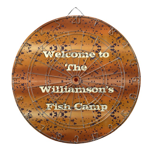 Fiskkamera med pekklad brunöring i Mönster-familje Darttavla (Framsidan)