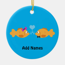 fiskkärlek julgransprydnad keramik