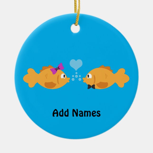 fiskkärlek julgransprydnad keramik (Framsidan)