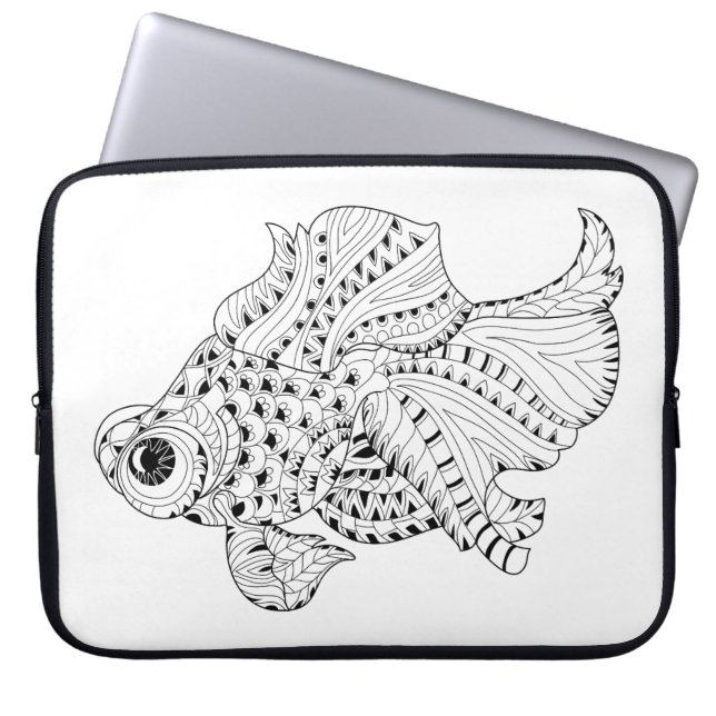 Fiskklotter Laptop Sleeve (Framsidan)