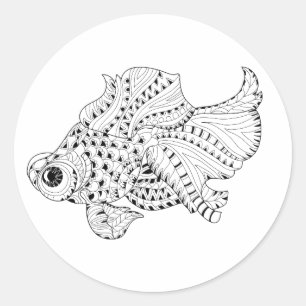 Fiskklotter Runt Klistermärke