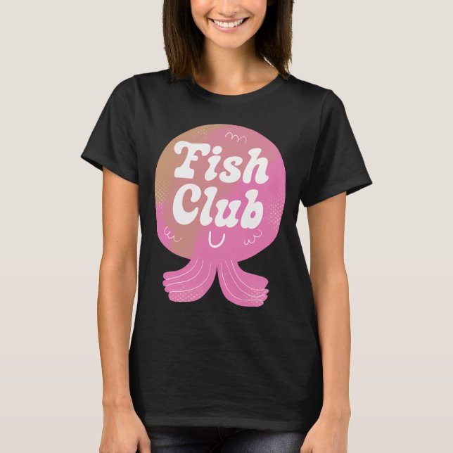 Fiskklubb-märke T Shirt (Framsida)