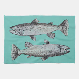 Fiskkonst på kökshandduk