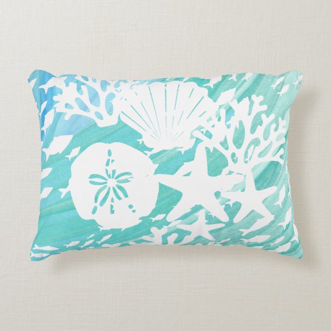 Fiskkorall i havsområdet prydnadskudde (Framsidan)