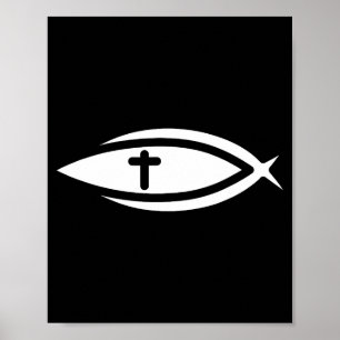 Fiskkors Jesus Kristna böner Mäns Kvinnors  Poster