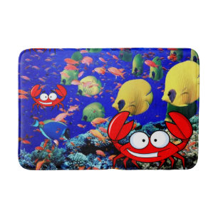 Fiskkrabba Ocean Beach Bathroom Bath Mat Badrumsmatta