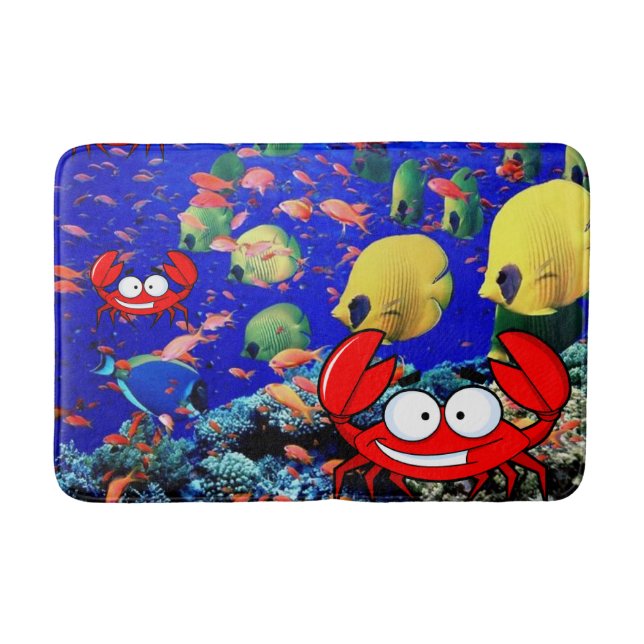 Fiskkrabba Ocean Beach Bathroom Bath Mat Badrumsmatta (Framsidan)