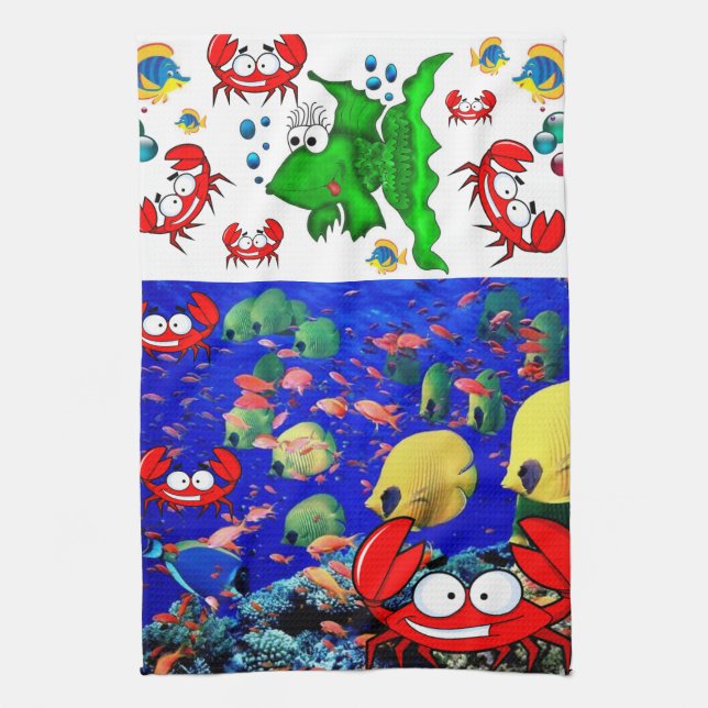 Fiskkrabba Ocean Kitchen Hand Towel Kökshandduk (Vertikal)