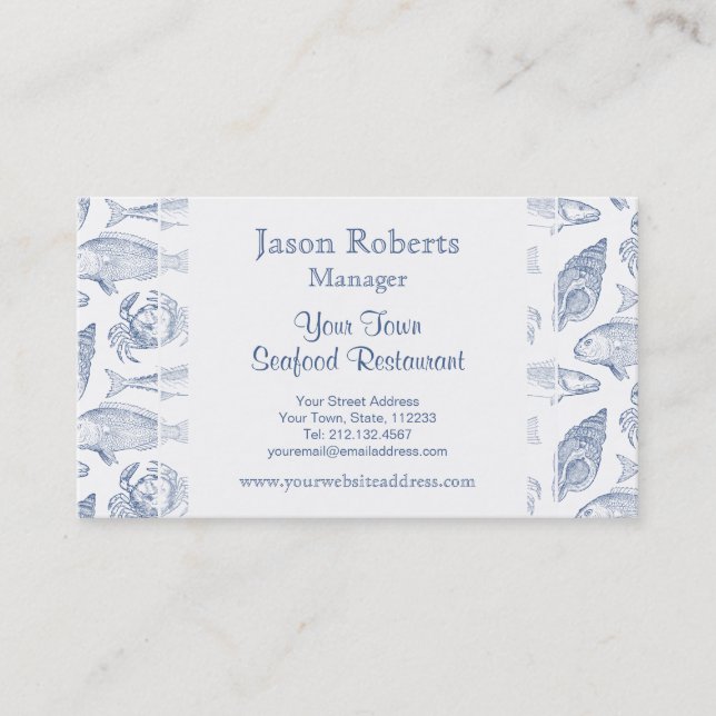 Fiskkrabba och sjöslangar Kustrep Visitkort (Framsida)