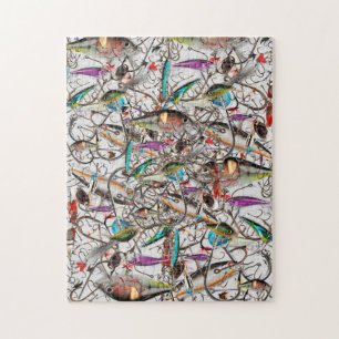 Fiskkrok Fiskare Puzzle! Jigszle Puzzle Pussel