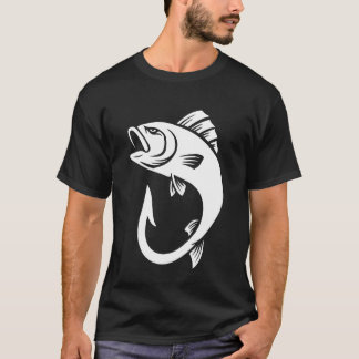 Fiskkrok Minimal konst Bassfiskare Fiskare T Shirt