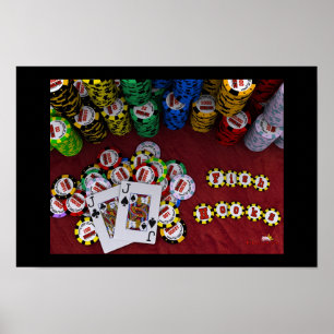 Fiskkrokar - stor glättad pokeraffisch poster