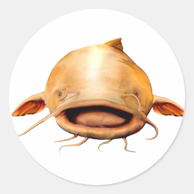 Fiskleende Runt Klistermärke (Framsida)