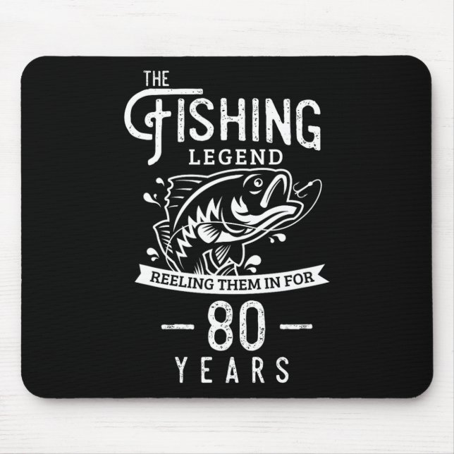 Fisklegend 80 år gammalt födelsedagspresent För fi Musmatta (Framsidan)