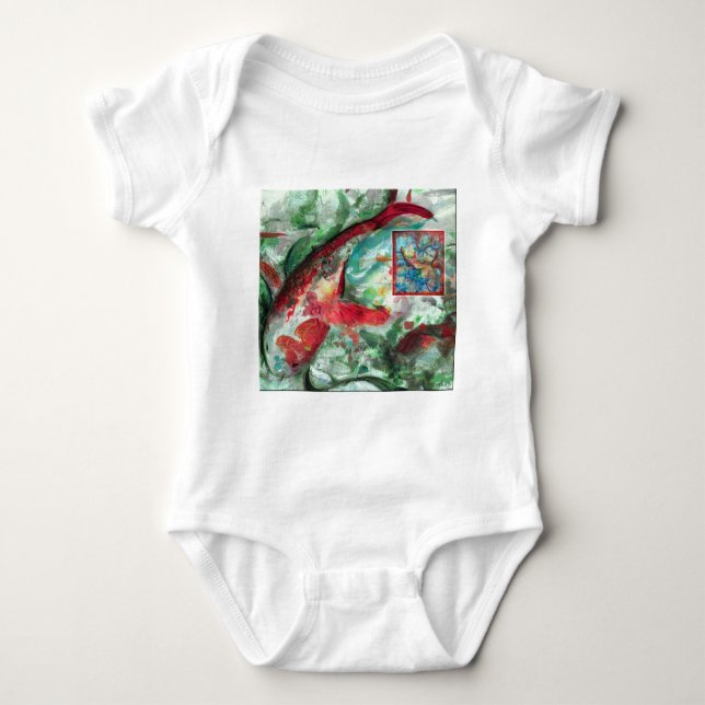 Fiskmålarfärg för koi-karp t-shirt (Framsida)