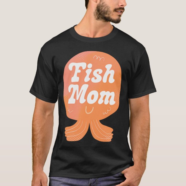 Fiskmamma-märke (Orange) T Shirt (Framsida)