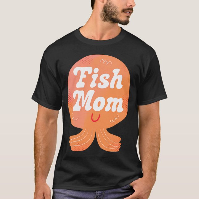 Fiskmamma-märke (rosa) t shirt (Framsida)