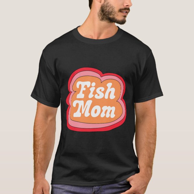 Fiskmamma (Orange på Rosa) T Shirt (Framsida)