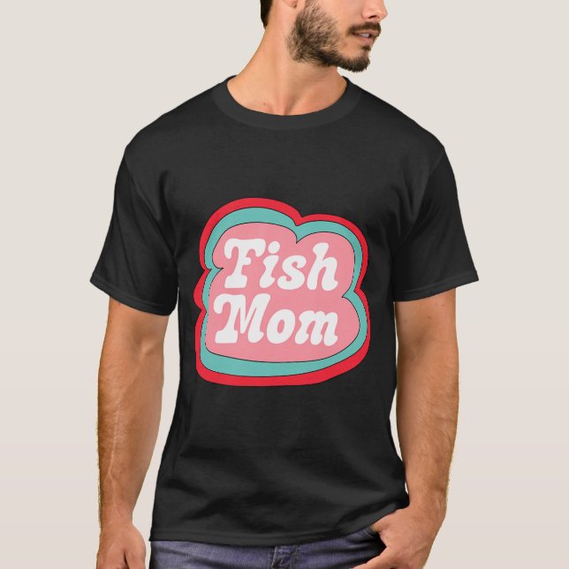 Fiskmamma (rosa på rosa) t shirt (Framsida)