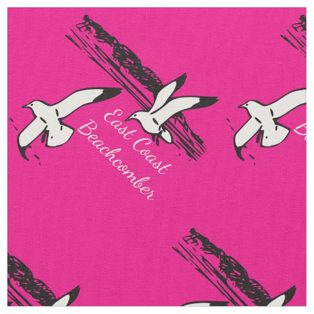 Fiskmås Beach Öster Kusten Beachcomber-väv Tyg (Närbild)