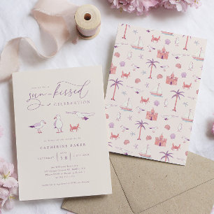 Fiskmås Beach Sol Kissed Inbjudningskort för möhip